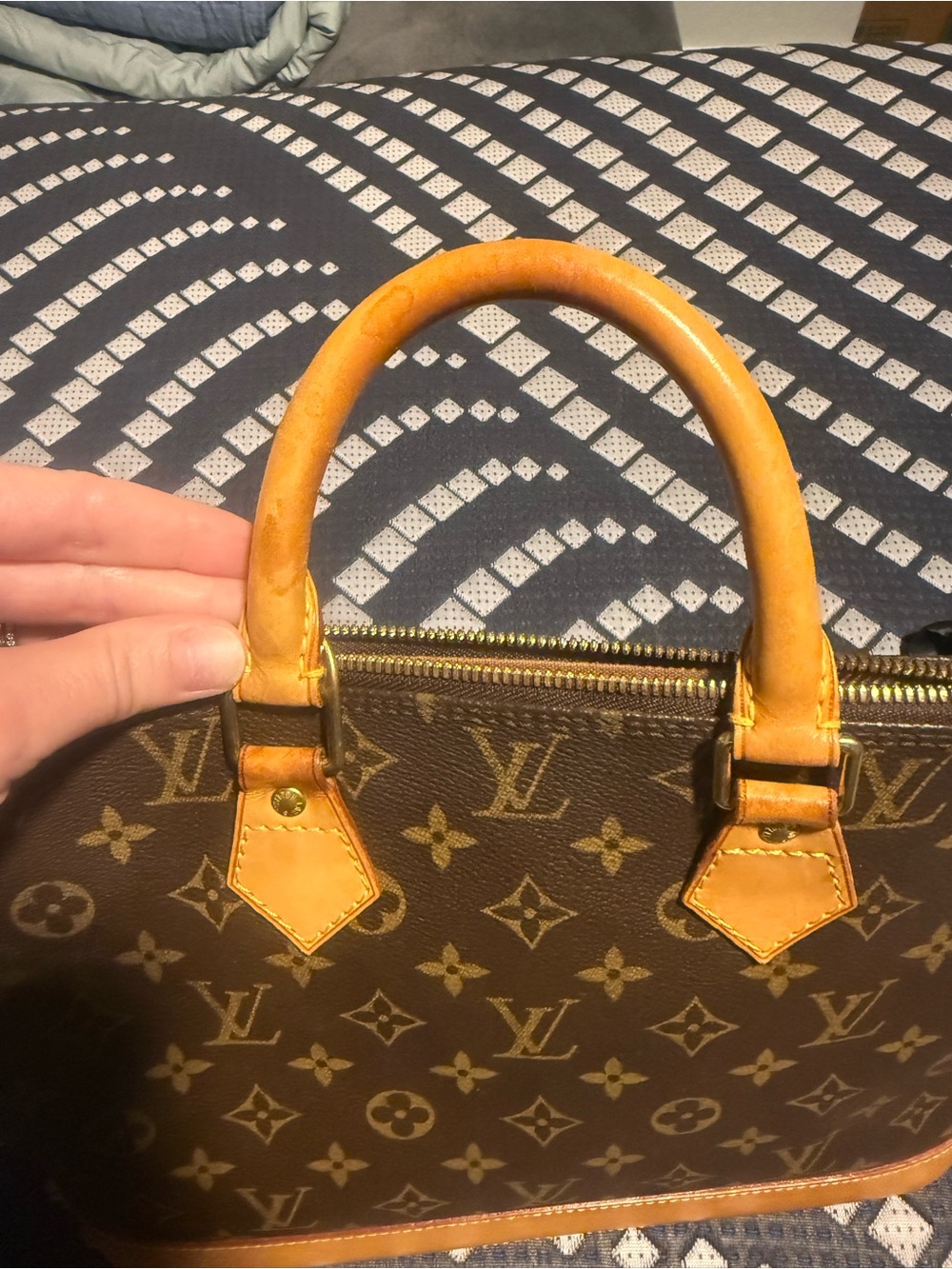 Louis Vuitton Monogram Alma Satchel in Brown and Tan - Picture 8 of 8